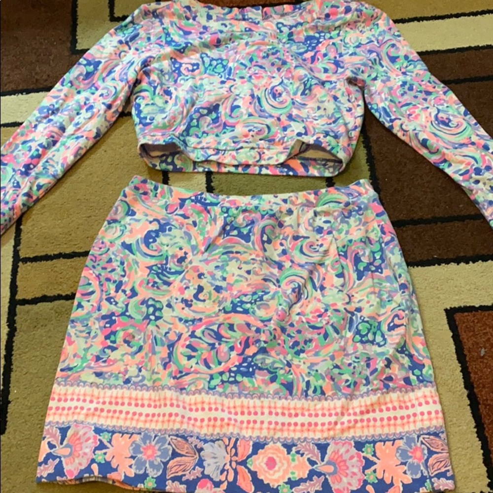 Two Piece skirt and crop top set